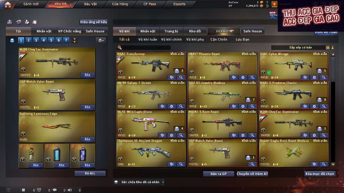 shop acc cf uy tin gia re
